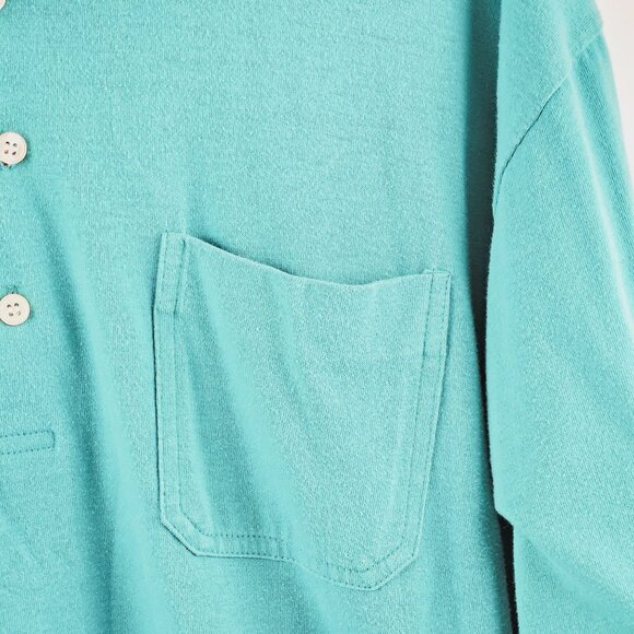 Knights of Round Table Mens Size L Polo Shirt Teal Purple Collar Retro 90s - Picture 7 of 7